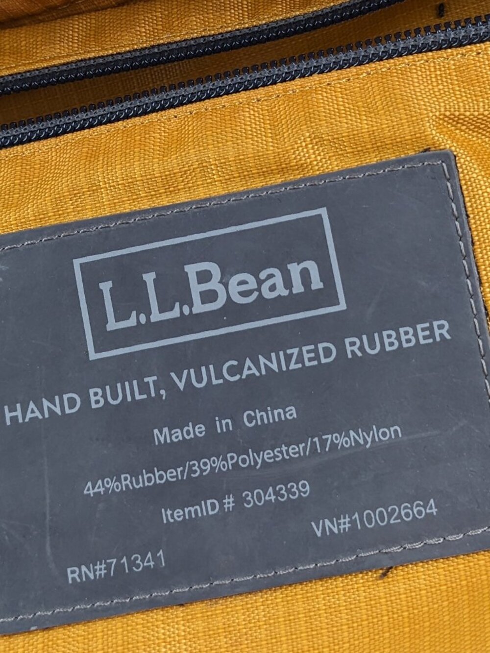 LL Bean Bag Wellie Boat and Tote Waterproof Vulcanized Rubber Yellow 11.5x13x6.5 - Picture 8 of 10